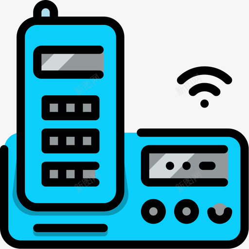 电话家用电子4线颜色图标svg_新图网 https://ixintu.com 家用电子 电话 颜色