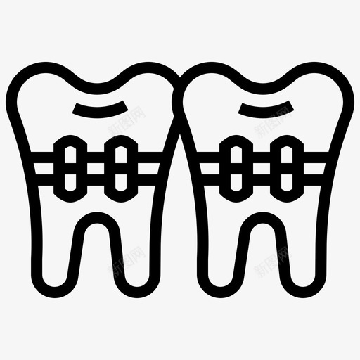 牙套诊所牙医图标svg_新图网 https://ixintu.com 正畸 治疗 牙列 牙医 牙套 诊所