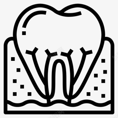 牙根牙齿医学图标图标