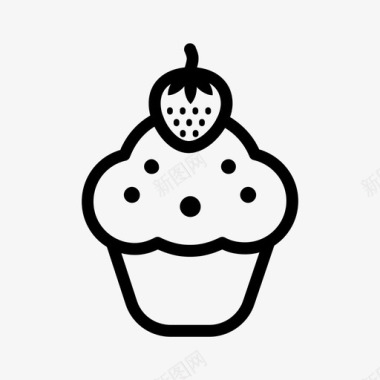 草莓蛋糕面包店甜点图标图标