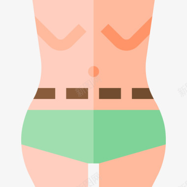 腰部整形手术2扁平图标图标
