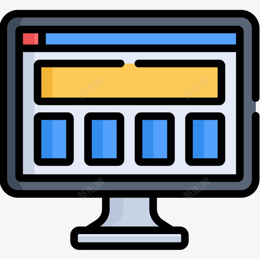 计算机用户体验2线性颜色图标svg_新图网 https://ixintu.com 用户体验2 线性颜色 计算机