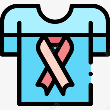 T恤世界癌症意识日第11天线性颜色图标图标