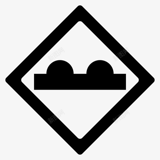 颠簸道路说明减速带图标svg_新图网 https://ixintu.com 交通标志 减速 警告 说明 轨道 道路 颠簸