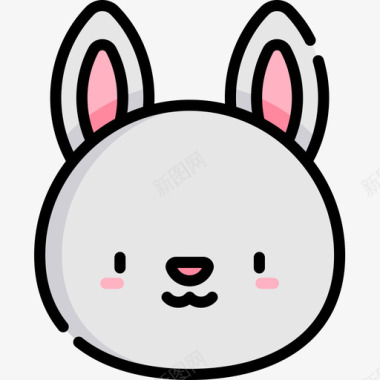 兔子动物51线形颜色图标图标