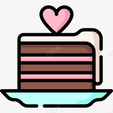 蛋糕婚礼167线性颜色图标图标
