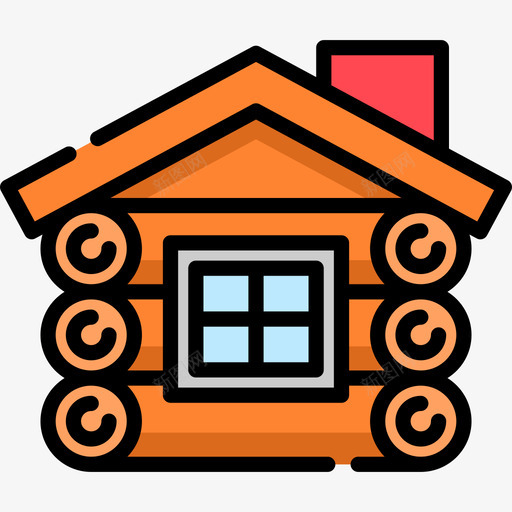 木屋房型18种线性颜色图标svg_新图网 https://ixintu.com 18种 房型 木屋 线性 颜色