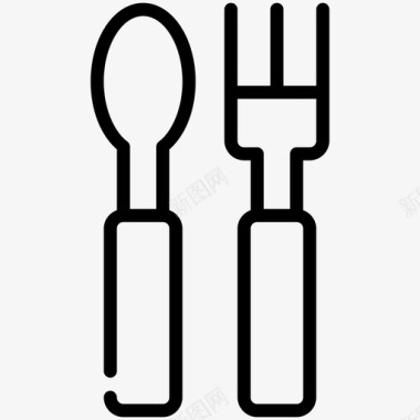 叉子和勺子吃禁食图标图标