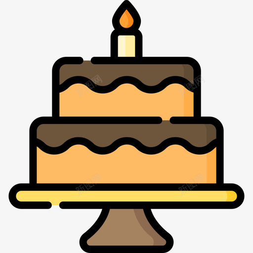 生日蛋糕幸福13线性颜色图标svg_新图网 https://ixintu.com 幸福13 生日蛋糕 线性颜色