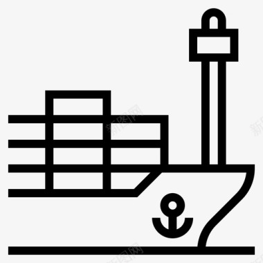 船舶电子商务89线性图标图标
