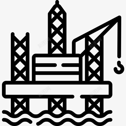石油平台核8线性图标svg_新图网 https://ixintu.com 平台 石油 线性