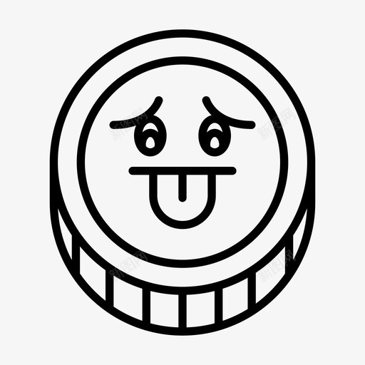 硬币表情符号悲伤图标svg_新图网 https://ixintu.com 悲伤 硬币 符号 舌头 表情 象征