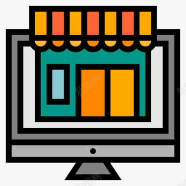 电子商务电子商务91线性颜色图标图标