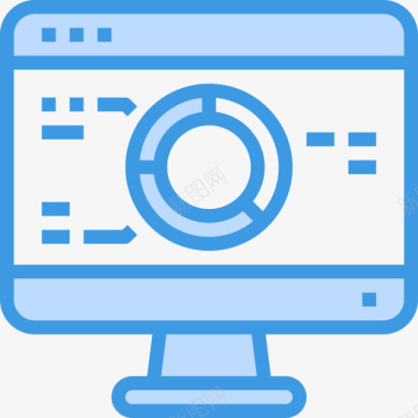 饼图网站和windows界面蓝色图标图标