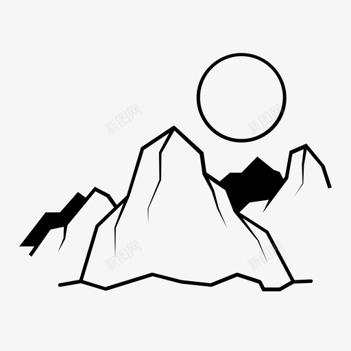 高山攀登自然图标svg_新图网 https://ixintu.com 攀登 自然 高山