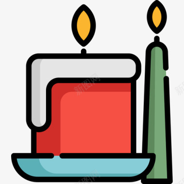 蜡烛健康16线性颜色图标图标