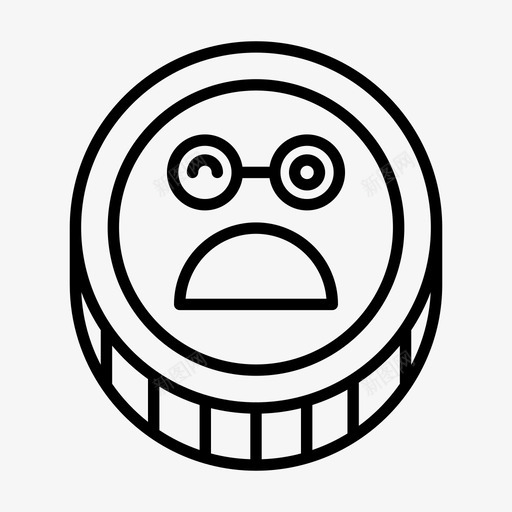 硬币表情脸图标svg_新图网 https://ixintu.com 书呆子 令牌 硬币 表情