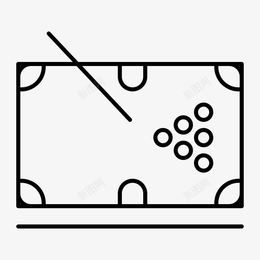 斯诺克游戏台球图标svg_新图网 https://ixintu.com 台球 斯诺克 桌子 棍子 游戏 运动