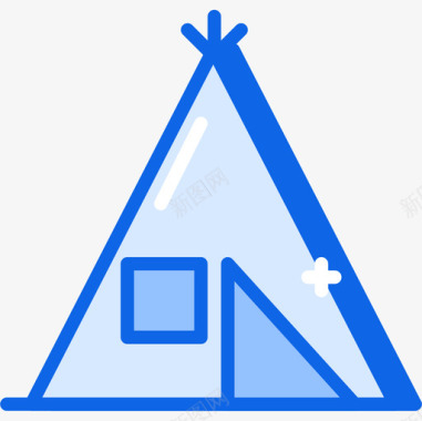 帐篷户外活动27蓝色图标图标