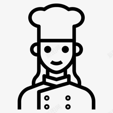 厨师女性职业图标图标
