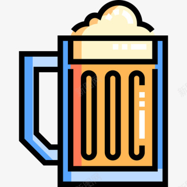 啤酒新年17原色图标图标