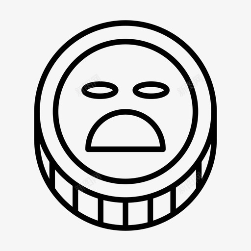 硬币表情符号悲伤图标svg_新图网 https://ixintu.com 悲伤 担忧 硬币 符号 表情 象征