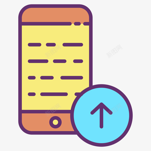 上传移动应用程序18线性彩色图标svg_新图网 https://ixintu.com 上传 应用程序 彩色 移动 线性