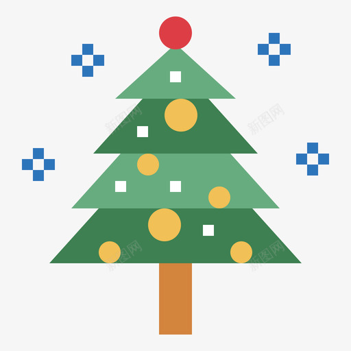 圣诞树冬季70平坦图标svg_新图网 https://ixintu.com 冬季 圣诞树 平坦