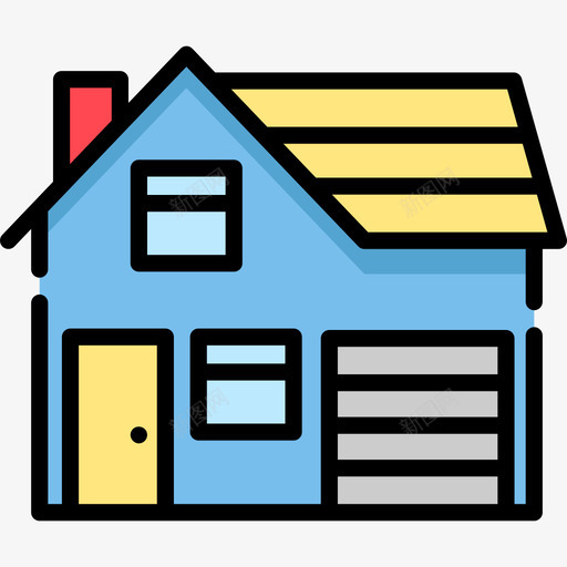 房屋房屋类型18线性颜色图标svg_新图网 https://ixintu.com 房屋 房屋类型18 线性颜色