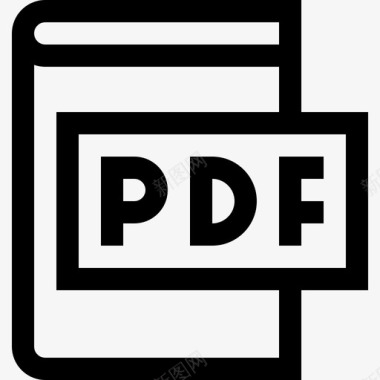 Pdf文件书籍和阅读7线性图标图标