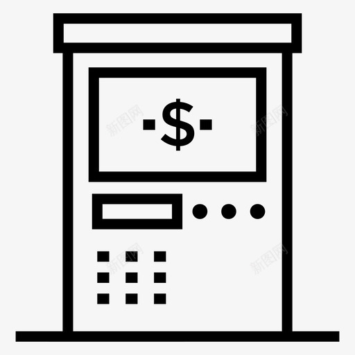 自动取款机银行机即时银行图标svg_新图网 https://ixintu.com 一套技术工具和机器线向量图标 即时银行 自动取款机 银行机