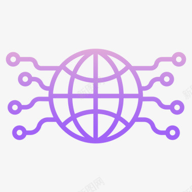 全球网站服务器和主机6轮廓梯度图标图标
