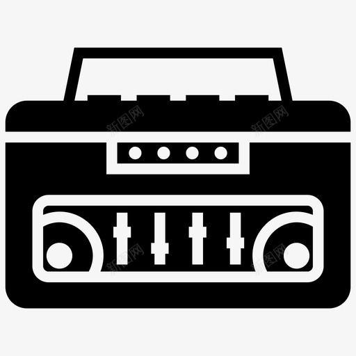 复古录音机音乐播放器收音机图标svg_新图网 https://ixintu.com 一组 声音 复古 字形 录音机 播放器 收音机 设计 音乐