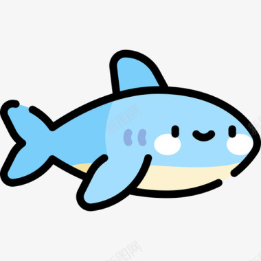 鲨鱼18号水手线性颜色图标图标