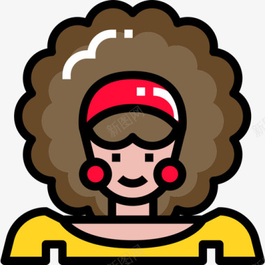 AfroAvatar69线性颜色图标图标