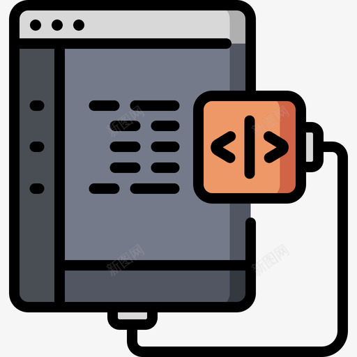 编码网页开发线颜色图标svg_新图网 https://ixintu.com 开发 编码 网页 颜色