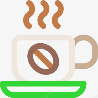 咖啡杯巴西嘉年华9线性颜色图标图标