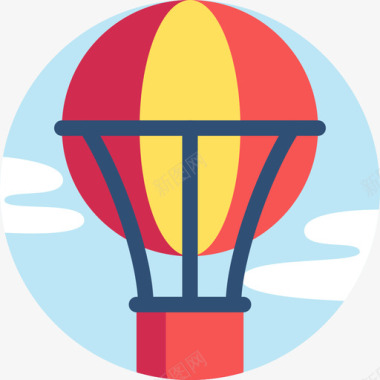热气球旅行应用程序17扁平图标图标
