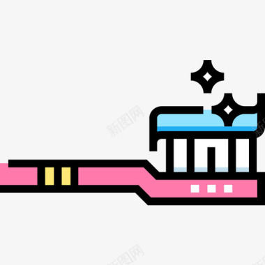 牙膏牙医26线性颜色图标图标