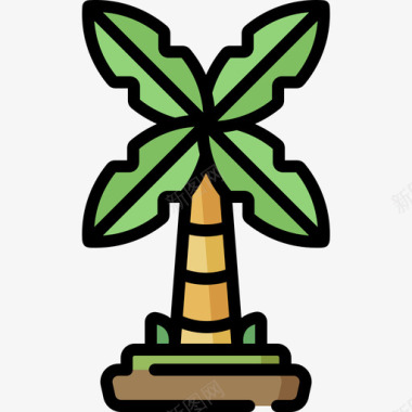 棕榈树树15线形颜色图标图标