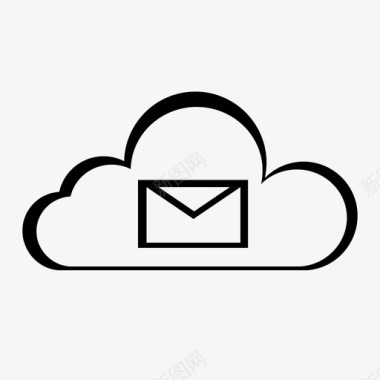 云计算电子邮件glyph图标图标