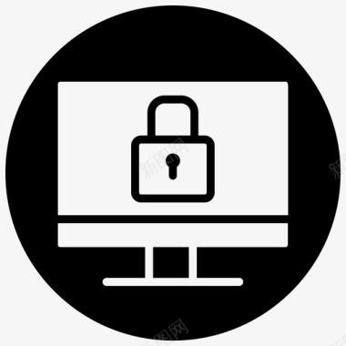 锁定的计算机密码保护的私有计算机图标图标