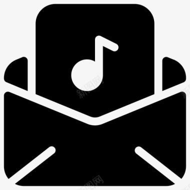 音乐电子邮件音频信封图标图标