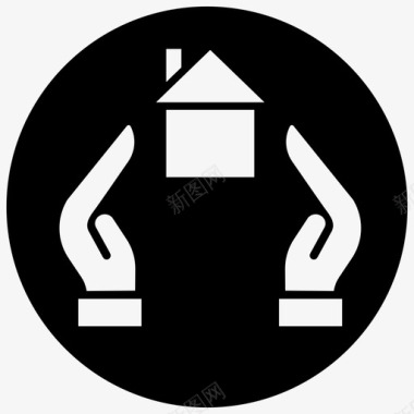 保护家庭锁定的家安全的家图标图标