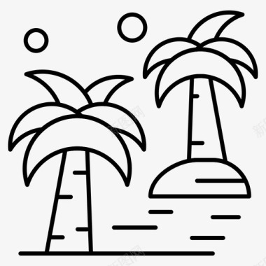 日期槟榔科海滩图标图标