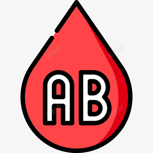 血型献血35线性颜色图标svg_新图网 https://ixintu.com 献血35 线性颜色 血型