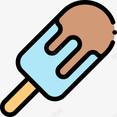 冰淇淋夏季食品和饮料2线性颜色图标图标