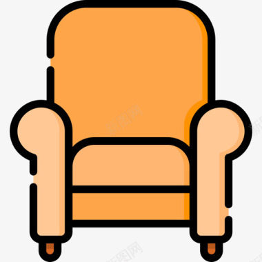 扶手椅家居用品15线性颜色图标图标