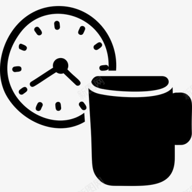 茶点时间休息时间时钟图标图标