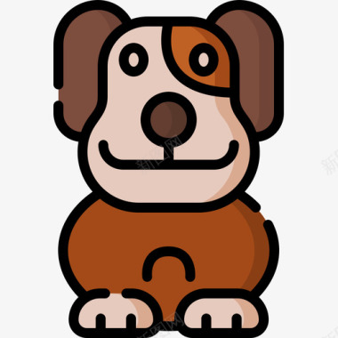 狗狗7线性颜色图标图标